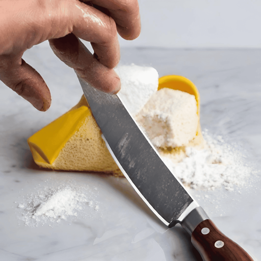 Cleaning knife with baking soda