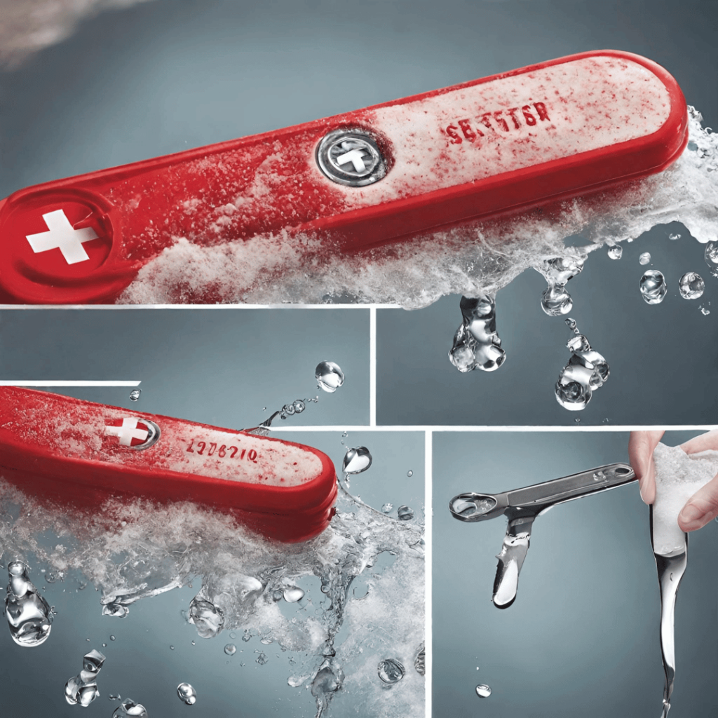 Swiss army knife in water